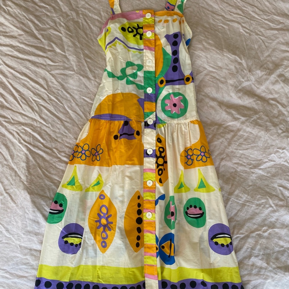 Zara Colorful Abstract Midi Dress - Picture 2 of 7